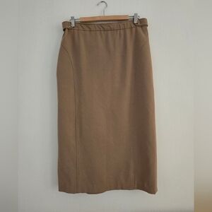 Vintage Tan Midi Pencil Skirt